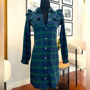Plaid button-up dress